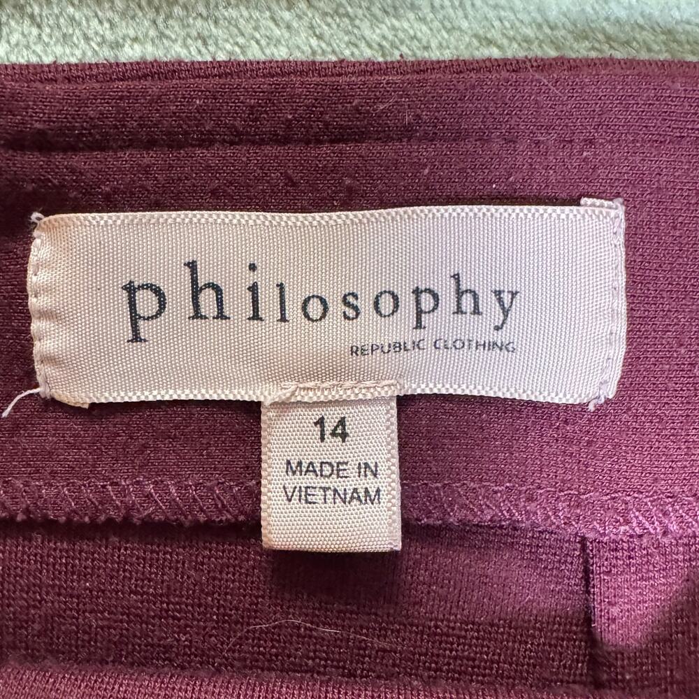 Philosophy Ponte Knit Pencil Skirt Pull On Stretch Academia Office Work Size 14 - Picture 7 of 11